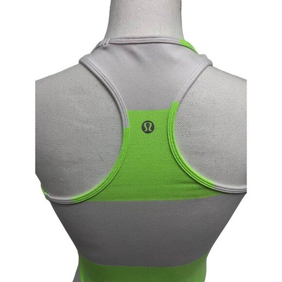 Lululemon Womens Green White Striped Racerback Fitted Tank Top Shirt Small Sz 4 - Picture 5 of 5